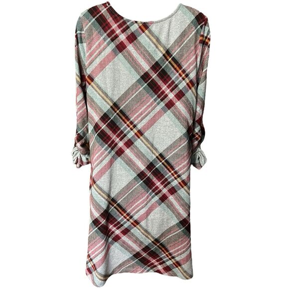 Cato Plaid Tartan Shift Dress w/ Pockets Sz M Cottagecore Autumn Academia Preppy - Picture 7 of 9